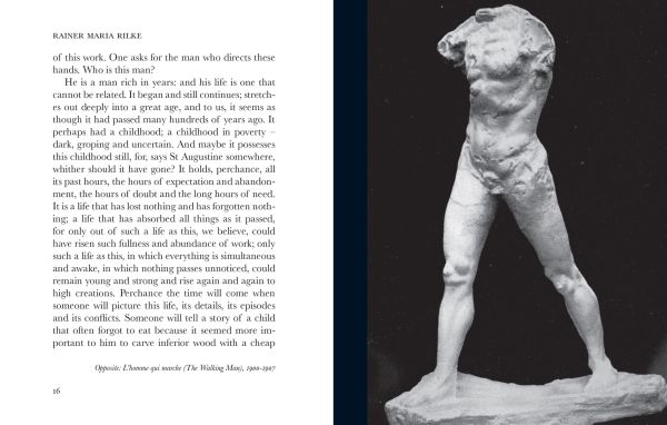 Rear view profile portrait of 19th century sculptor, on cover of 'Auguste Rodin', by Pallas Athene.