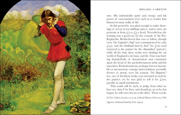 Book cover of Millais: A Sketch by M. H. Spielmann, Preceded by the Artist's Thoughts on our Art of Today; with a self-portrait of the painter holding a paint palette. Published by Pallas Athene.