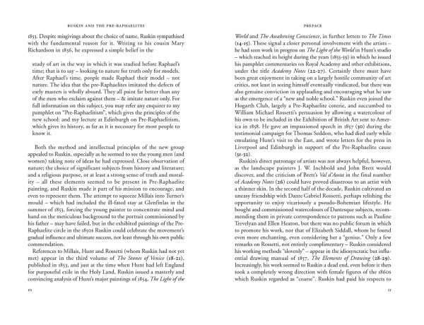 Book cover of A New and Noble School, Ruskin and the Pre-Raphaelites, with Gabriel Charles Dante Rossetti standing with John Ruskin, who holds walking stick. Published by Pallas Athene.
