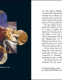 Portrait of young white man in black hat and white ruff, 'LIVES OF VERONESE', in blue font below, by Pallas Athene.