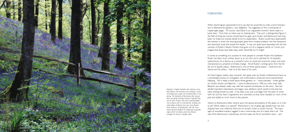 Woodland garden on cover of 'The Gardens at Brantwood, Evolution of John Ruskin's Lakeland Paradise', by Pallas Athene.