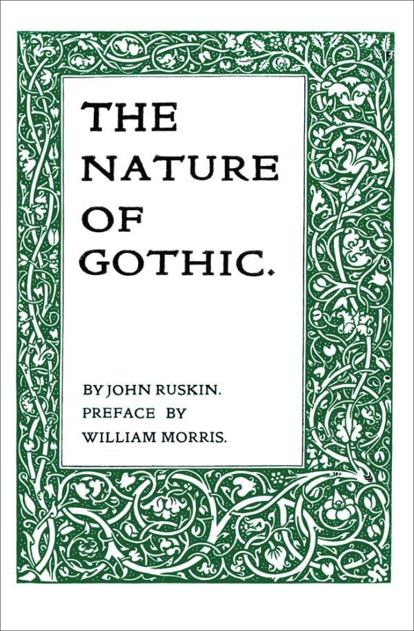 White book cover of The Nature of Gothic, featuring a decorative floral print in green. Published by Pallas Athene.