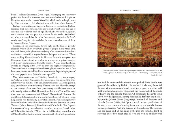 Book cover of Magick City: Travellers to Rome from the Middle Ages to 1900, Volume II, The Eighteenth Century, with a painting titled 'The Interior of the Pantheon, Rome' by Giovanni Paolo Panini. Published by Pallas Athene.