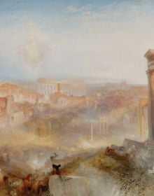 Book cover of Magick City: Travellers to Rome from the Middle Ages to 1900, Volume III, The Nineteenth Century, with a painting of girl selling flowers. Published by Pallas Athene.