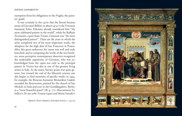 Portrait drawing of Giovanni Bellini by Vittore di Matteo Belliniano, 'Lives of Giovanni Bellini', in white font below, by Pallas Athene.