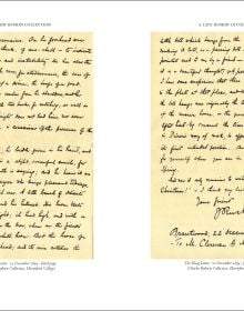 Book cover of A John Ruskin Collection, with the artist in later life, leaning against a stone wall holding a walking stick. Published by Pallas Athene.