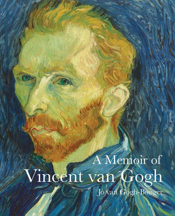 Book cover of A Memoir of Vincent van Gogh, with a self-portrait of Vincent Van Gogh, c.1889. Published by Pallas Athene.