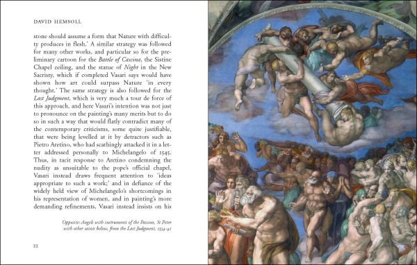 Portrait drawing of Michelangelo by Daniele da Volterra, 'The Life of Michelangelo', in black font below, by Pallas Athene.