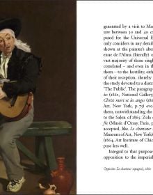 Portrait photography of Édouard Manet, with large beard, 'Emile Zola, Looking at Manet', in white font below, by Pallas Athene