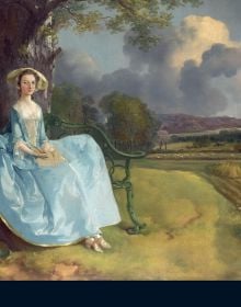 Study of Thomas Gainsborough by Johan Zoffany, c.1772, 'Lives of Gainsborough', in white font below, by Pallas Athene.