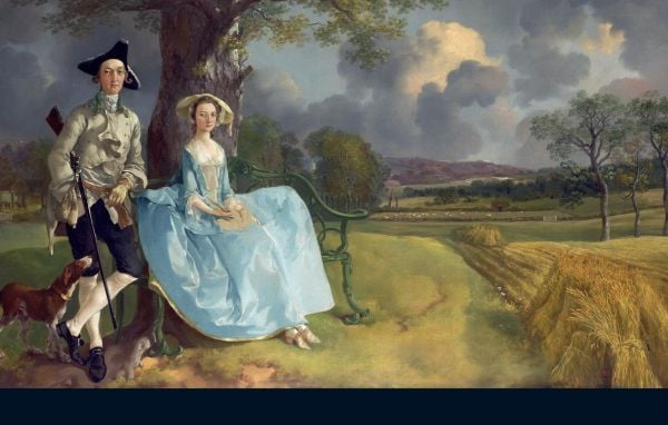 Study of Thomas Gainsborough by Johan Zoffany, c.1772, 'Lives of Gainsborough', in white font below, by Pallas Athene.