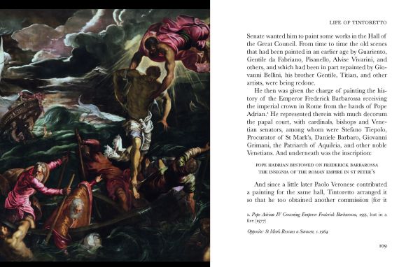 ‘Self-Portrait’ painting by Tintoretto, 'Lives of Tintoretto', in white font below, by Pallas Athene.