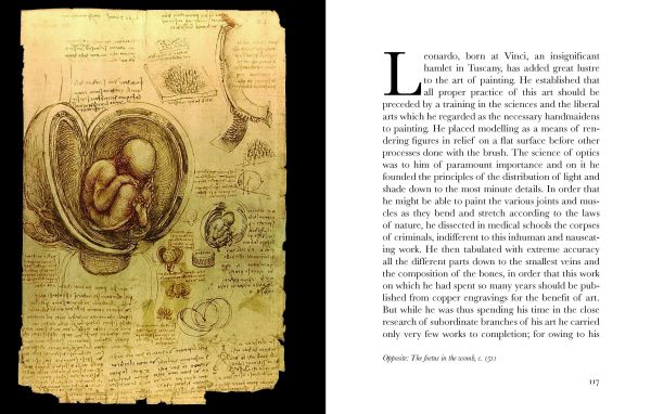 Portrait of a Man in Red Chalk, by Leonardo da Vinci, 'Lives of Leonardo da Vinci', in white font below, by Pallas Athene.