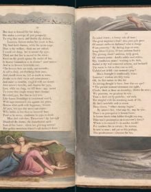 Portrait of William Blake 1802, 'Lives of Blake', in white font to lower right of cover, by Pallas Athene.