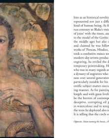 Portrait of William Blake 1802, 'Lives of Blake', in white font to lower right of cover, by Pallas Athene.