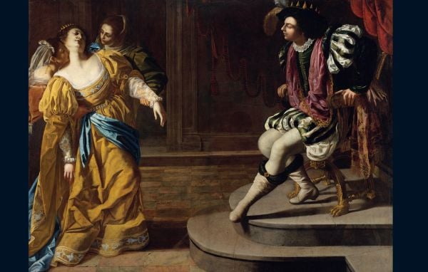 Book cover of Lives of Artemisia Gentileschi, featuring a painting titled 'Self-Portrait as a Lute Player'. Published by Pallas Athene.