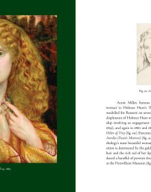 Jane Morris, The Blue Silk Dress by Dante Gabriel Rossetti, on green cover, 'ROSSETTI'S PORTRAITS', in gold font above, by Pallas Athene.
