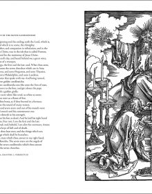 Book cover of The Beast with Two Horns like a Lamb, Apocalypse With Pictures, featuring detail of woodcut print by Albrecht Durer. Published by Pallas Athene.
