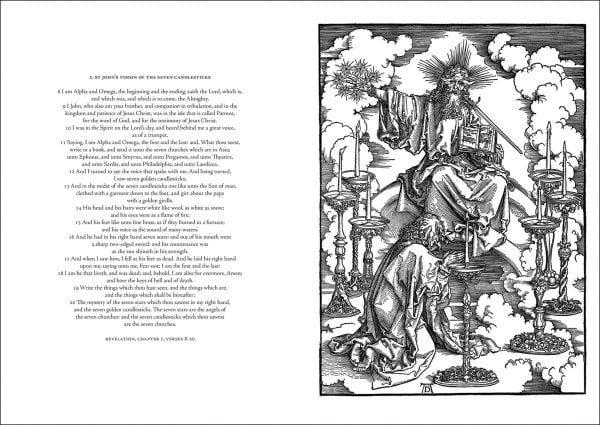 Book cover of The Beast with Two Horns like a Lamb, Apocalypse With Pictures, featuring detail of woodcut print by Albrecht Durer. Published by Pallas Athene.