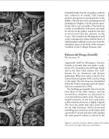 Book cover of A Guide to Baroque Rome: The Palaces, with a baroque palace entrance. Published by Pallas Athene.