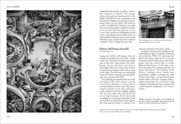 Book cover of A Guide to Baroque Rome: The Palaces, with a baroque palace entrance. Published by Pallas Athene.