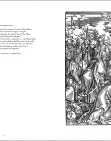 Book cover The Great Passion, with a woodcut illustrating Passion of Christ. Published by Pallas Athene.