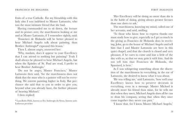 Book cover of Title: Dialogues with Michelangelo, with a self-portrait painting of the Italian artist. Published by Pallas Athene.