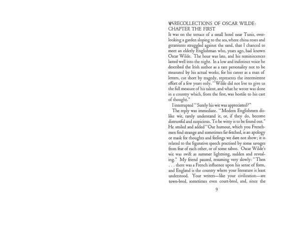 Book cover of Recollections of Oscar Wilde. Published by Pallas Athene.