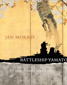 Book cover of Battleship Yamato: Of War, Beauty and Irony, featuring a silhouette of the Imperial Japanese Navy warship. Published by Pallas Athene.