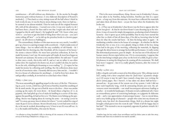 Book cover of The Benson Diary: I: 1885-1906; II: 1907-1925, featuring the novelist and poet dressed academic cap and cape. Published by Pallas Athene.