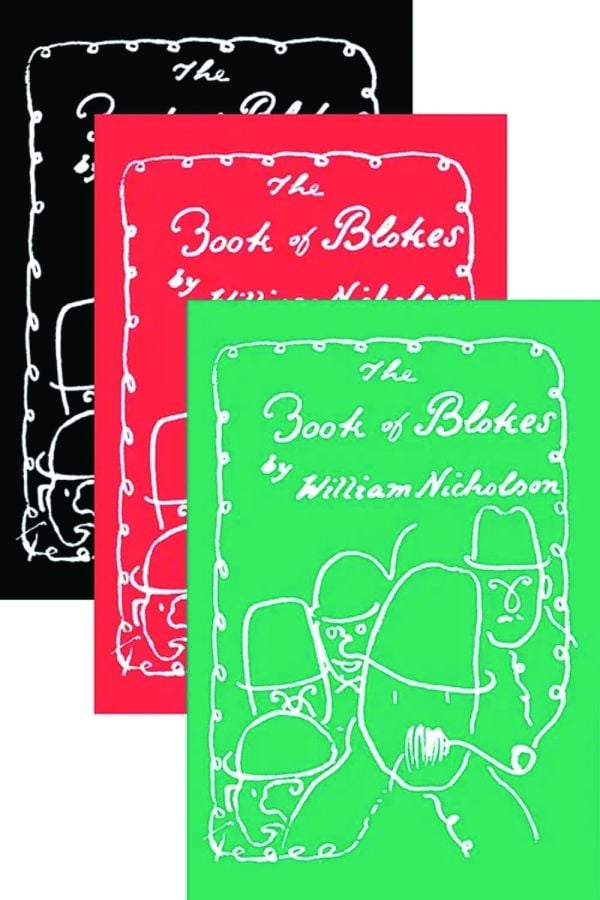 Book cover of The Book of Blokes; featuring a group of men in hats. Published by Pallas Athene.