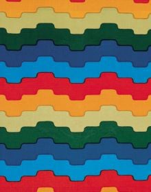 Book cover of Shirley Craven and Hull Traders, Revolutionary Fabrics and Furniture 1957-1980; with a bold design in dark reds and golds. Published by ACC Art Books.