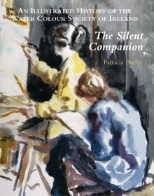 Watercolour sketch of two female painters, one at easel, one with sketchbook, on cover of 'Silent Companion', by ACC Art Books.