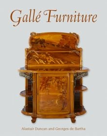 Book cover of Gallé Furniture; with a walnut and oak sideboard decorated with bronze wheat. Published by ACC Art Books.