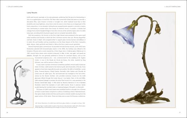 Book cover of Gallé Lamps, featuring an Art nouveau glass lamp 'Belle de jour' circa 1900. Published by ACC Art Books.