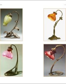 Book cover of Gallé Lamps, featuring an Art nouveau glass lamp 'Belle de jour' circa 1900. Published by ACC Art Books.