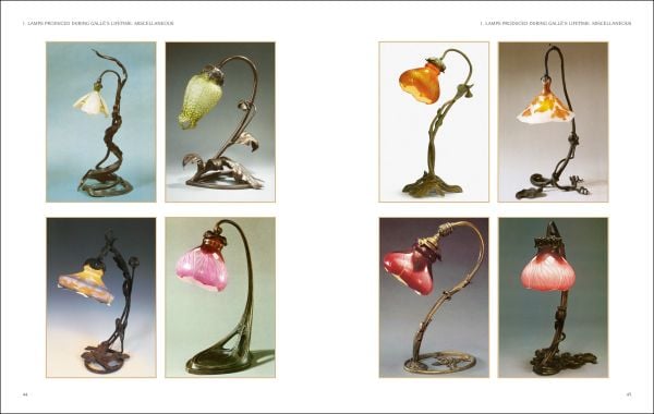 Book cover of Gallé Lamps, featuring an Art nouveau glass lamp 'Belle de jour' circa 1900. Published by ACC Art Books.