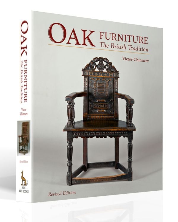 Book cover of Oak Furniture, featuring a Mayoral chair, 1622, Salisbury. Published by ACC Art Books.