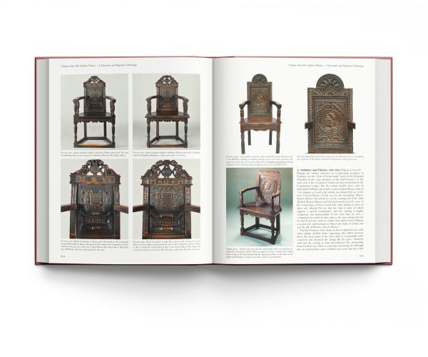 Book cover of Oak Furniture, featuring a Mayoral chair, 1622, Salisbury. Published by ACC Art Books.