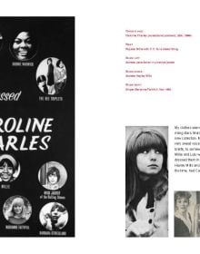 Book cover of Caroline Charles, 50 Years in Fashion; with fashion model posing in black and white checked jacket and black skirt. Published by ACC Art Books.