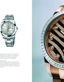Book cover of Rolex, History, Icons and Record-Breaking Models, featuring a silver Rolex oyster watch, with black face. Published by ACC Art Books.