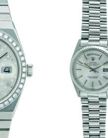 Book cover of Rolex, History, Icons and Record-Breaking Models, featuring a silver Rolex oyster watch, with black face. Published by ACC Art Books.