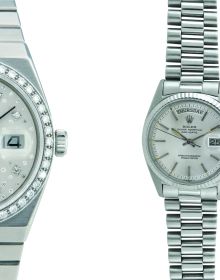 Book cover of Rolex, History, Icons and Record-Breaking Models, featuring a silver Rolex oyster watch, with black face. Published by ACC Art Books.