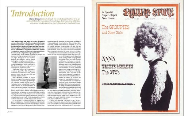 Book cover of Groupies and Other Electric Ladies, featuring two women; one with tongue near the others mouth. Published by ACC Art Books.