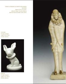 Book cover of Roland Paris, featuring: The Art Deco Jester King, featuring an Art Deco bronze sculpture titled 'Love and Hell', with two dancing horned figures. Published by ACC Art Books.