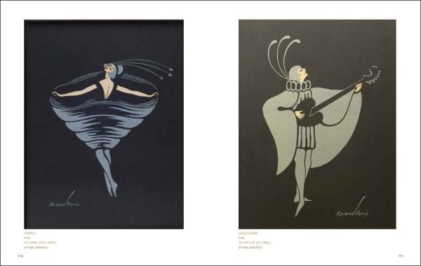 Book cover of Roland Paris, featuring: The Art Deco Jester King, featuring an Art Deco bronze sculpture titled 'Love and Hell', with two dancing horned figures. Published by ACC Art Books.