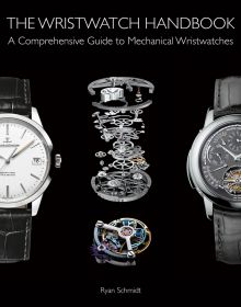 Book cover of Ryan Schmidt's The Wristwatch Handbook with a Jaeger-LeCoultre Geophysic model and Vacheron Constantin Maitre Cabinotier Astronomica. Published by ACC Art Books.