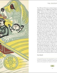 Book cover of Edward Bawden: Design, featuring a graphic print of postman collecting post from mailbox. Published by ACC Art Books.