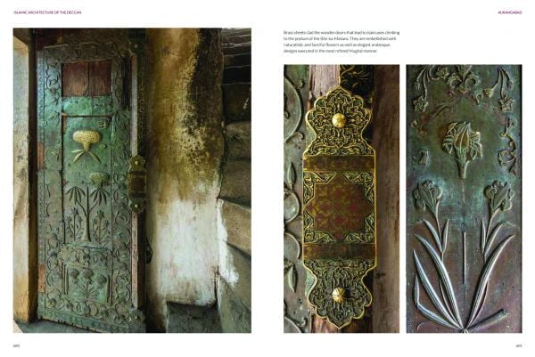 The Wooden Pavilion and Blue Tile Work at the Rangin Mahal, Bidar, India, on cover of 'Islamic Architecture of Deccan India', by ACC Art Books.