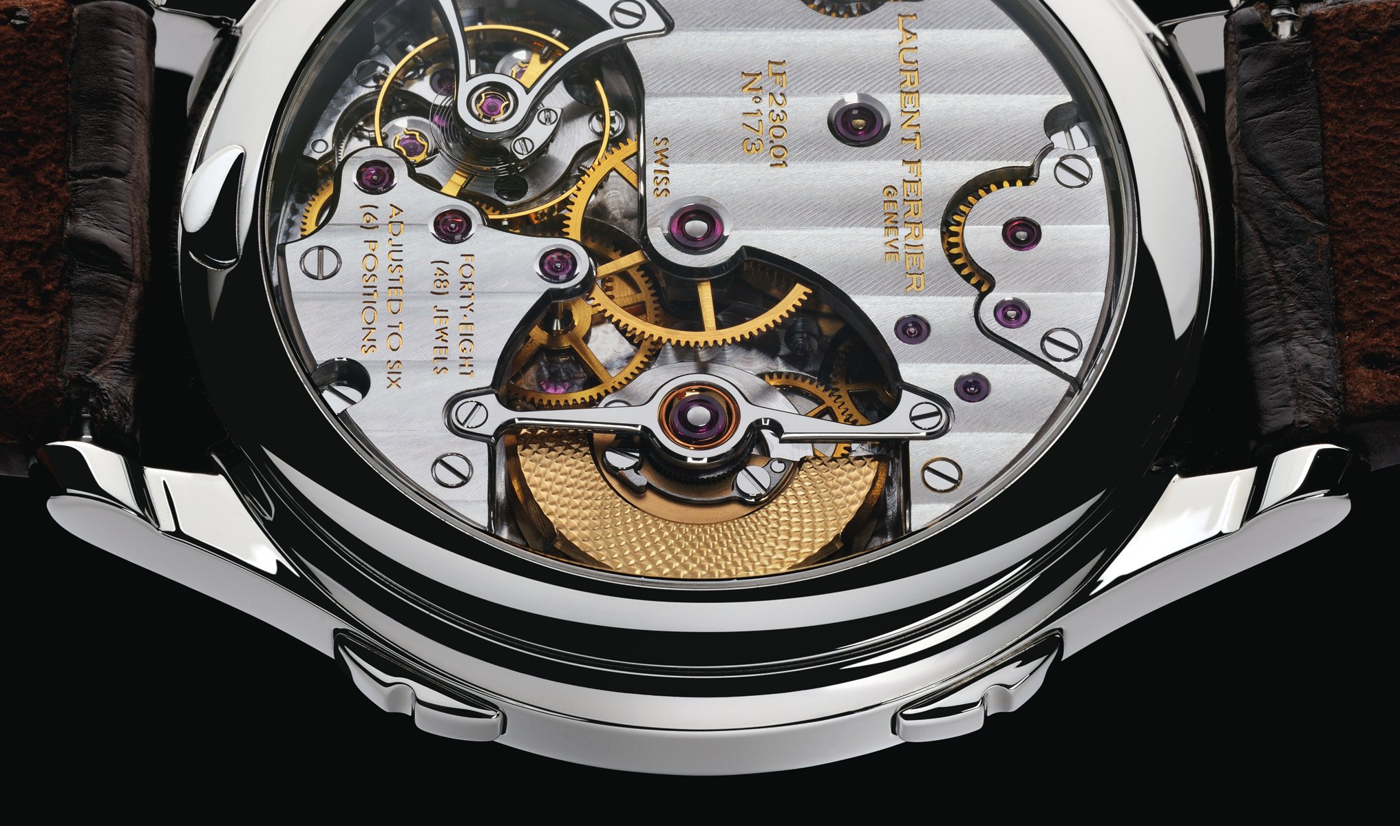 Jean Daniel Nicolas 2-Minute Tourbillon watch mechanism, on white cover of 'Watchmakers', by ACC Art Books.